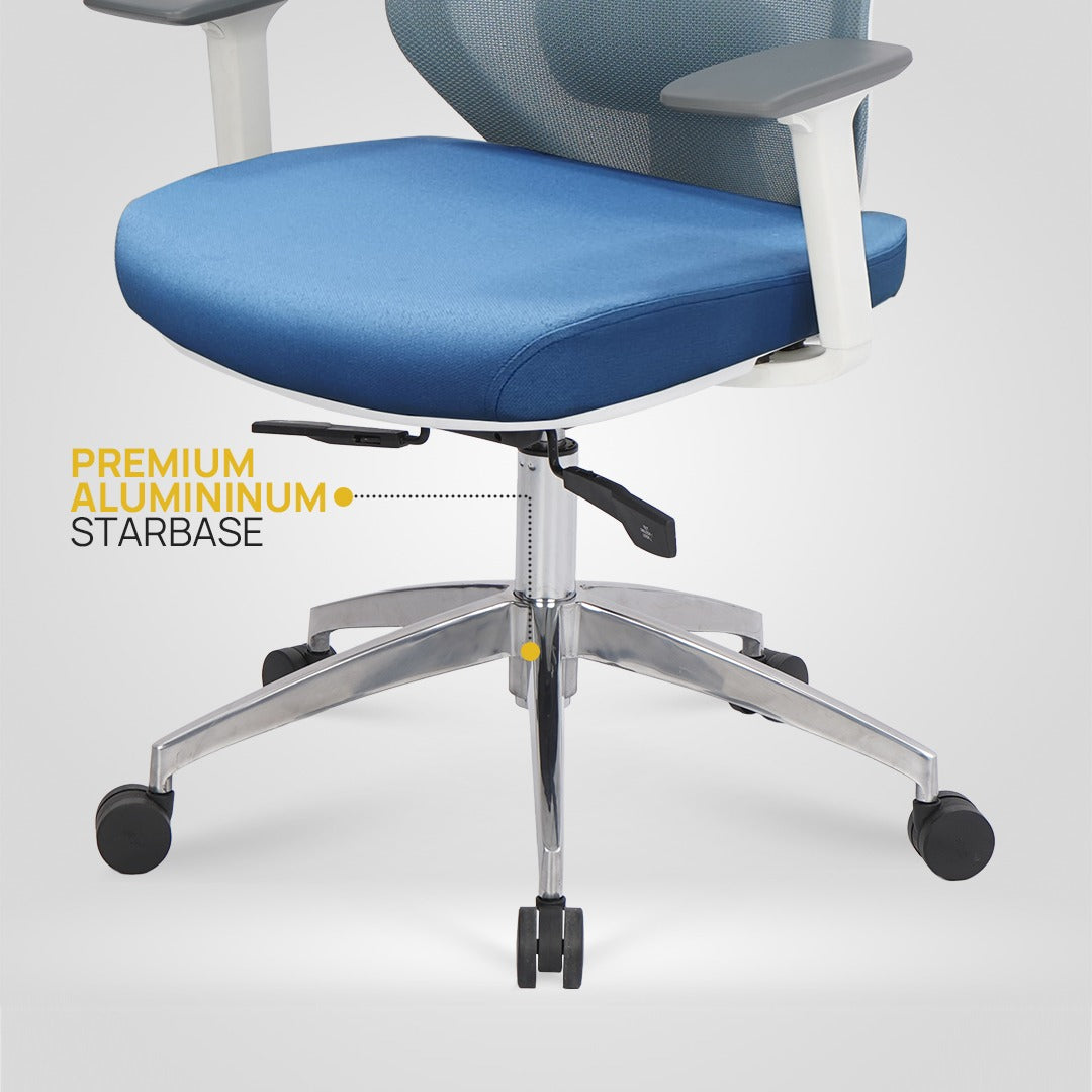 Poise Pro Office Chair High Back - Premium Aluminum Starbase View