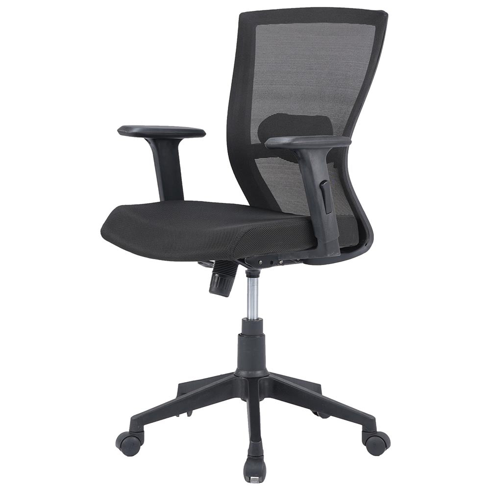 Hexon Office Chair Mesh Mid Back with Adjustable Armrest - Slight Side View 2