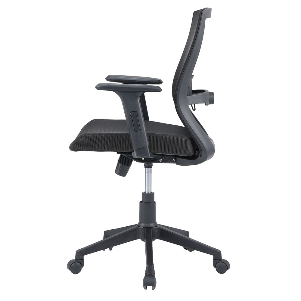 Hexon Office Chair Mesh Mid Back with Adjustable Armrest - Side View 2