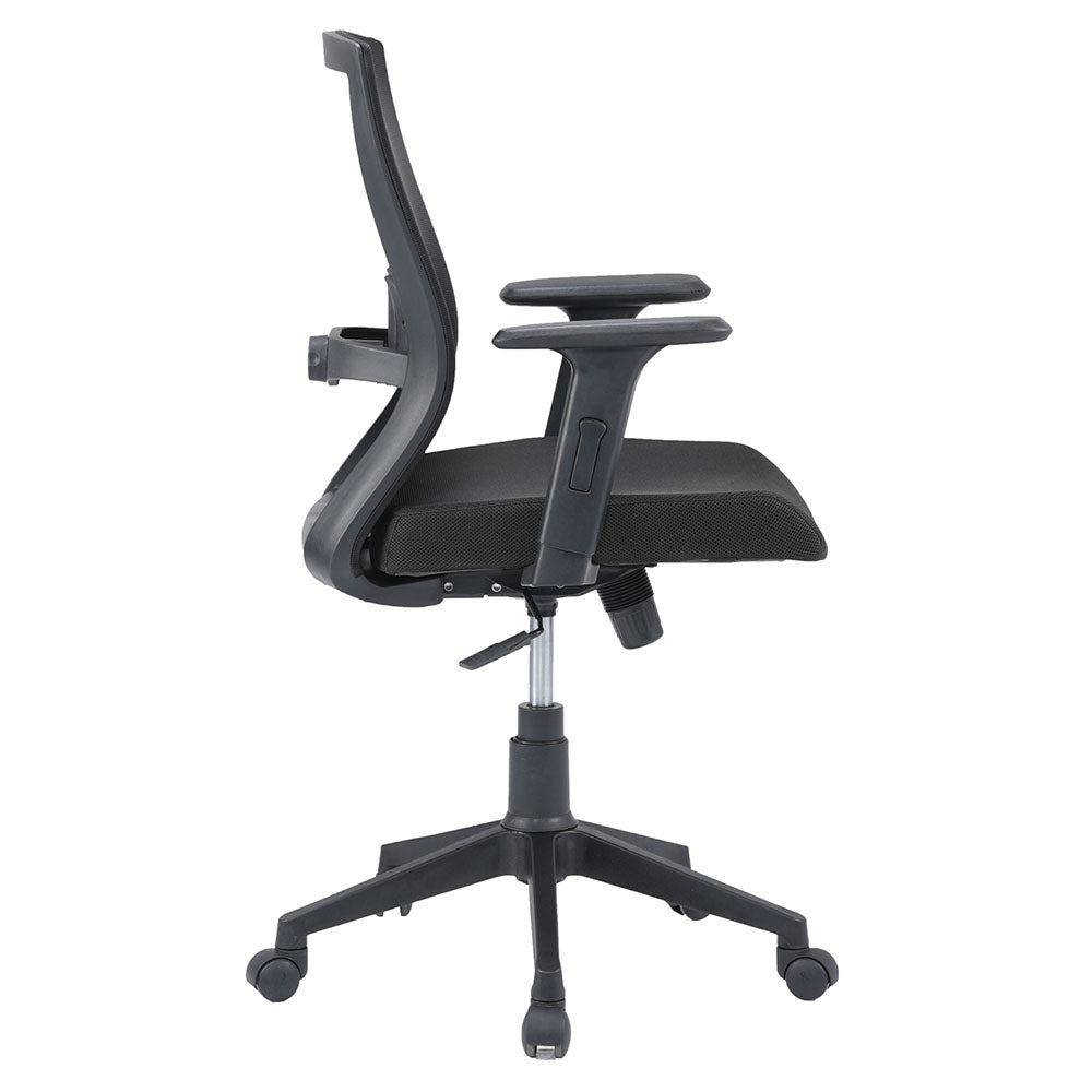 Hexon Office Chair Mesh Mid Back with Adjustable Armrest - Side View