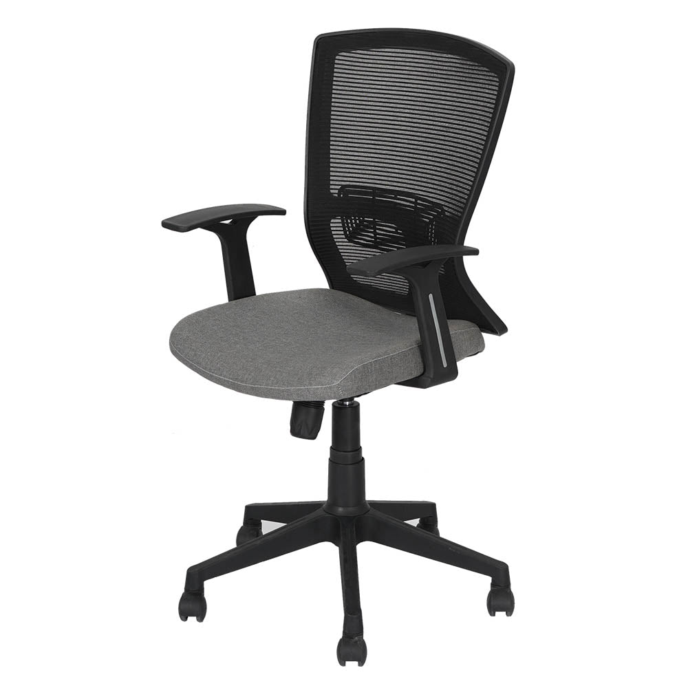 Victory Office Chair Mesh Mid Back in Grey - Slight Side View 2