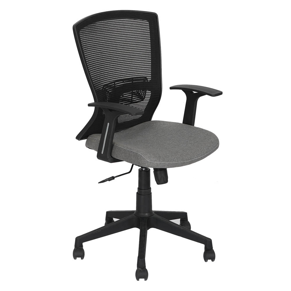 Victory Office Chair Mesh Mid Back in Grey - Slight Side View