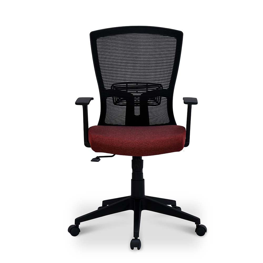 Victory Office Chair Mesh Mid Back in Maroon - Front View