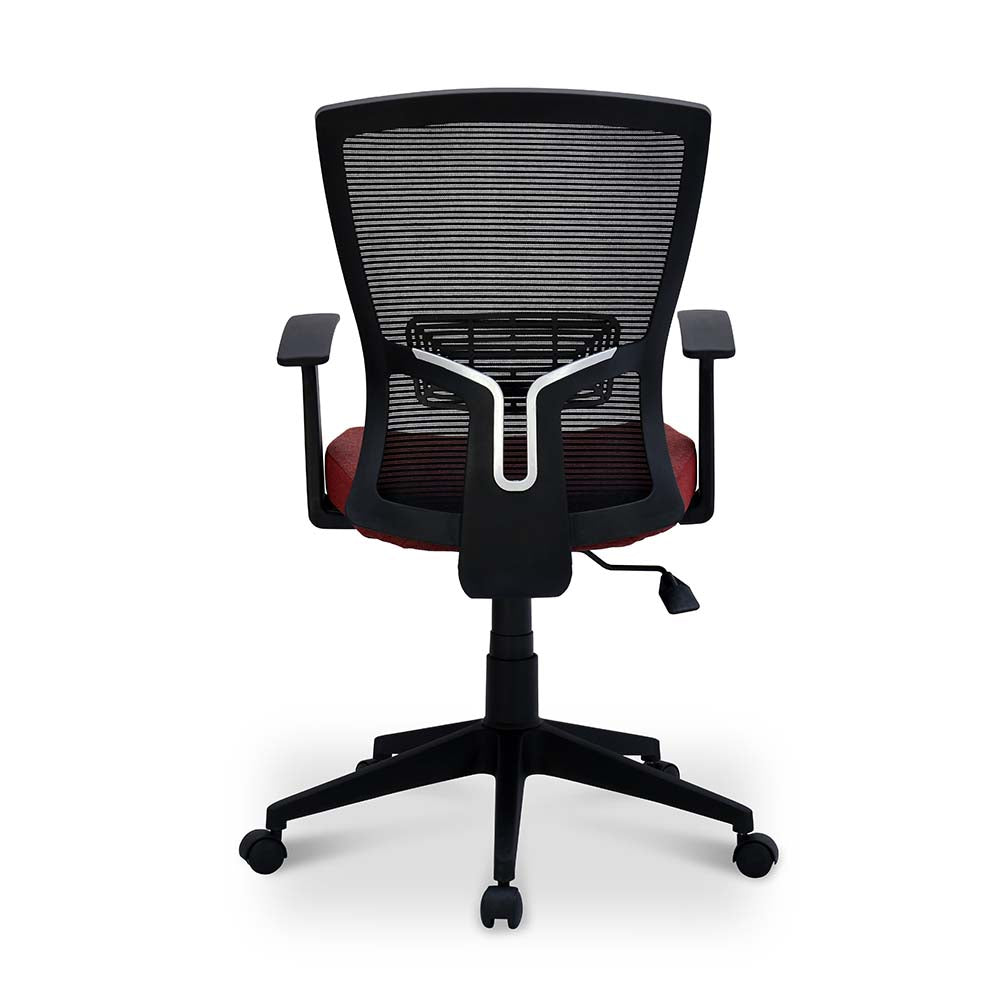 Victory Office Chair Mesh Mid Back in Maroon - Back View