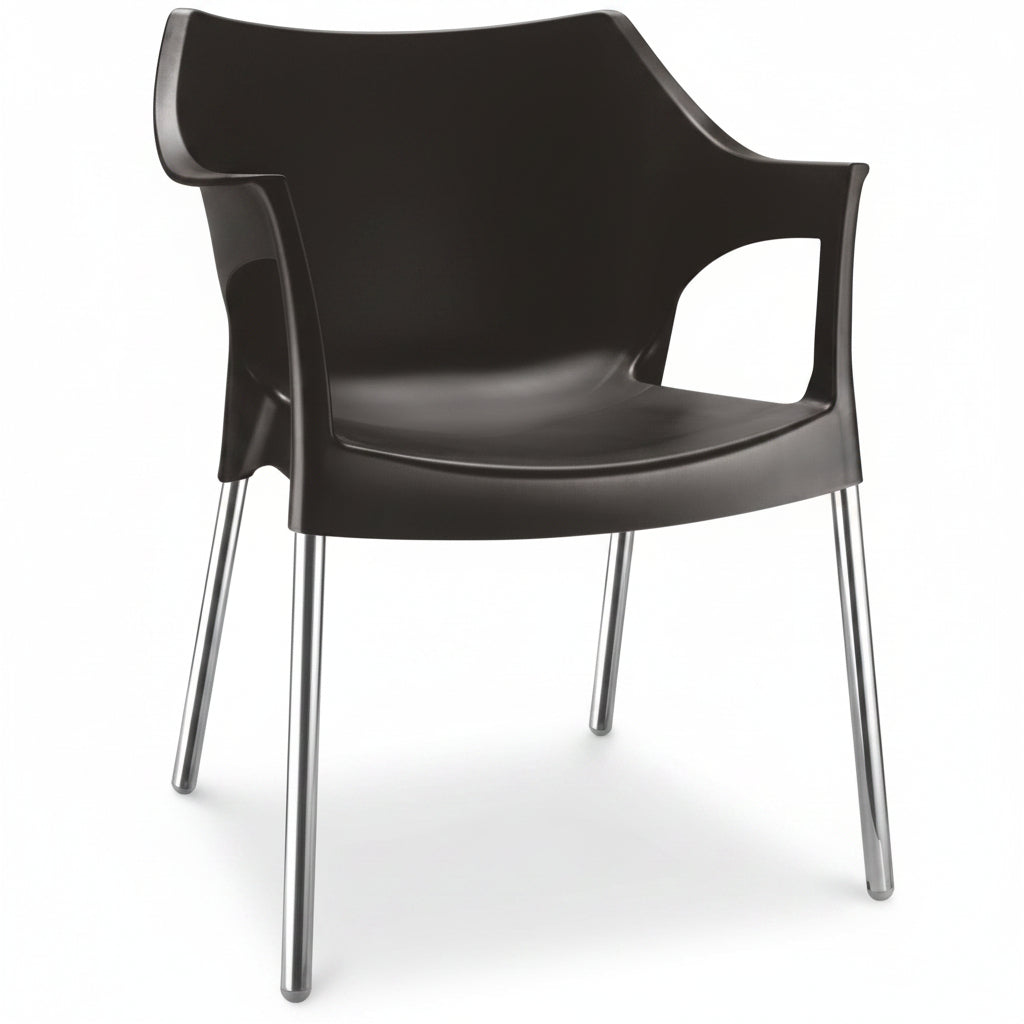 Novella 10 Cafeteria Chair With Stainless Steel - Main View | Cafeteria Furniture By Nilkamal Edge
