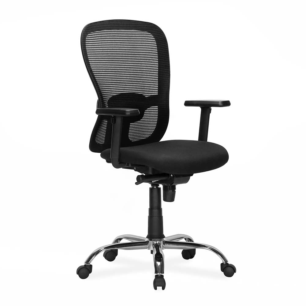 Alba Office Chair Chrome Base Mid Back with CTS - Slight Side View