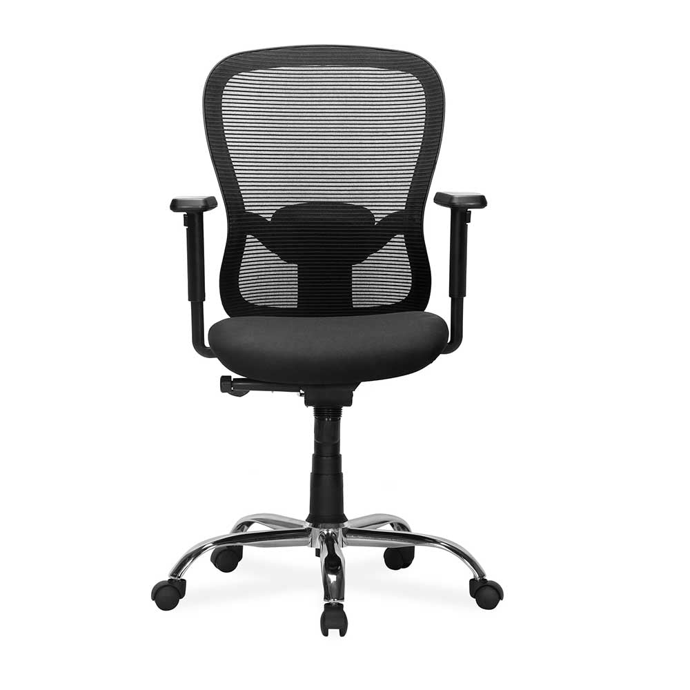 Alba Office Chair Chrome Base Mid Back with CTS - Front View