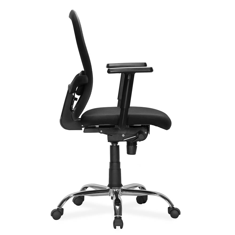 Alba Office Chair Chrome Base Mid Back with CTS - Side View