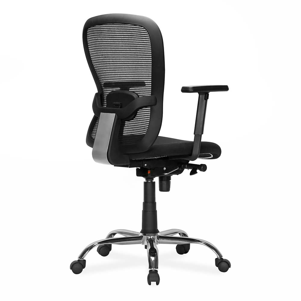 Alba Office Chair Chrome Base Mid Back with CTS - Slight Back View