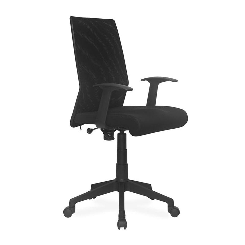 Thames Office Chair Mesh High Back with Adjustable Armrest - Slight Side View