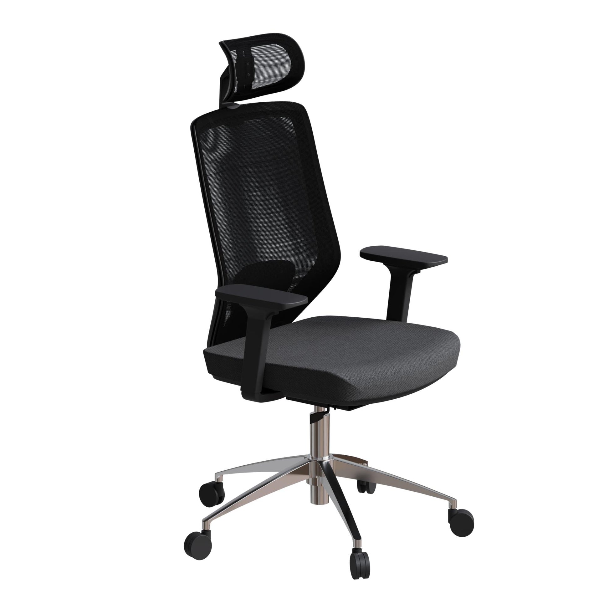 Poise Pro Office Chair High Back - Slight Side View (Black)