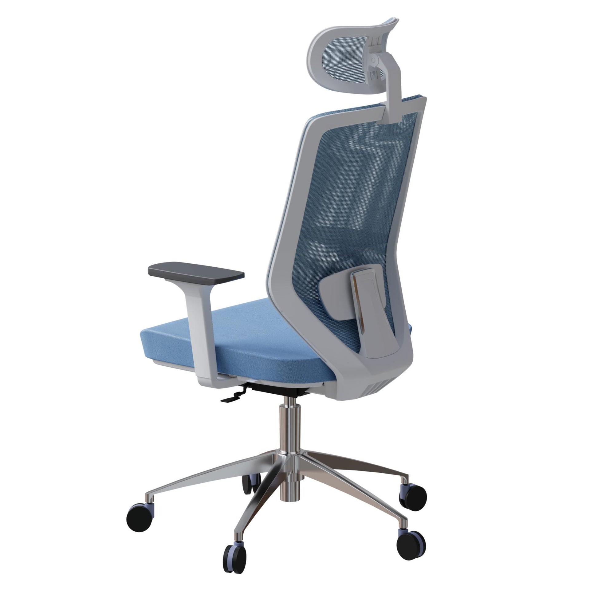 Poise Pro Office Chair High Back - Slight Back View (Blue)