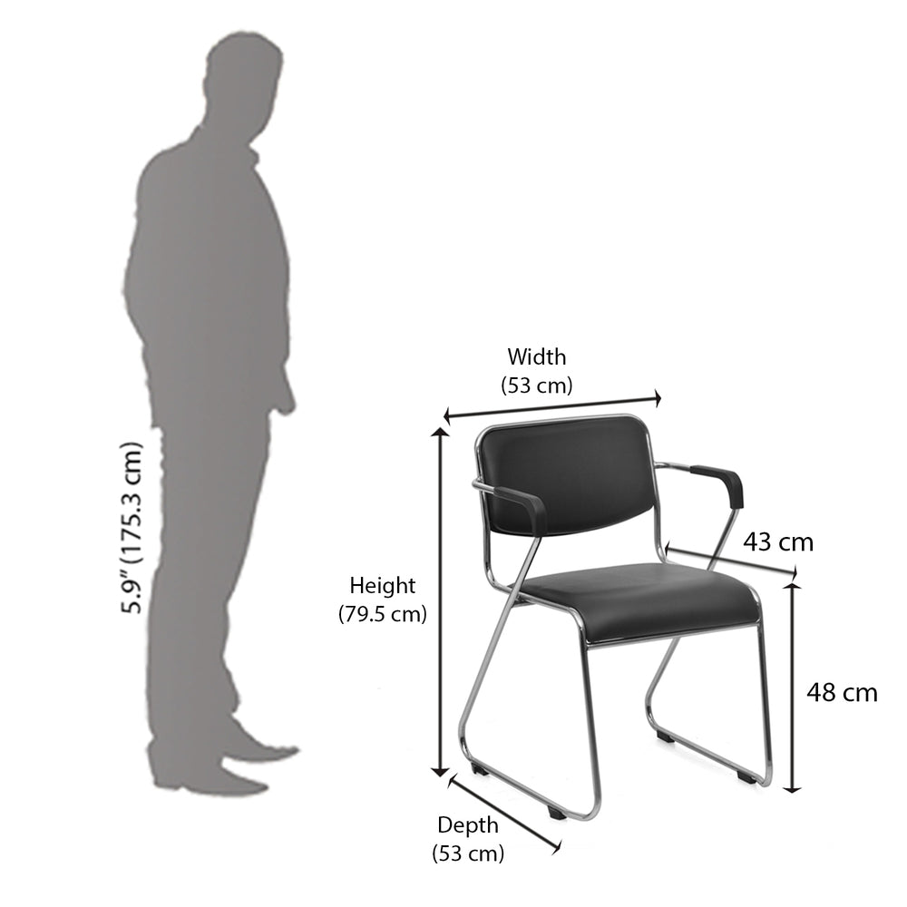 Contract 01 Visitor Chair Soft PVC with Arm