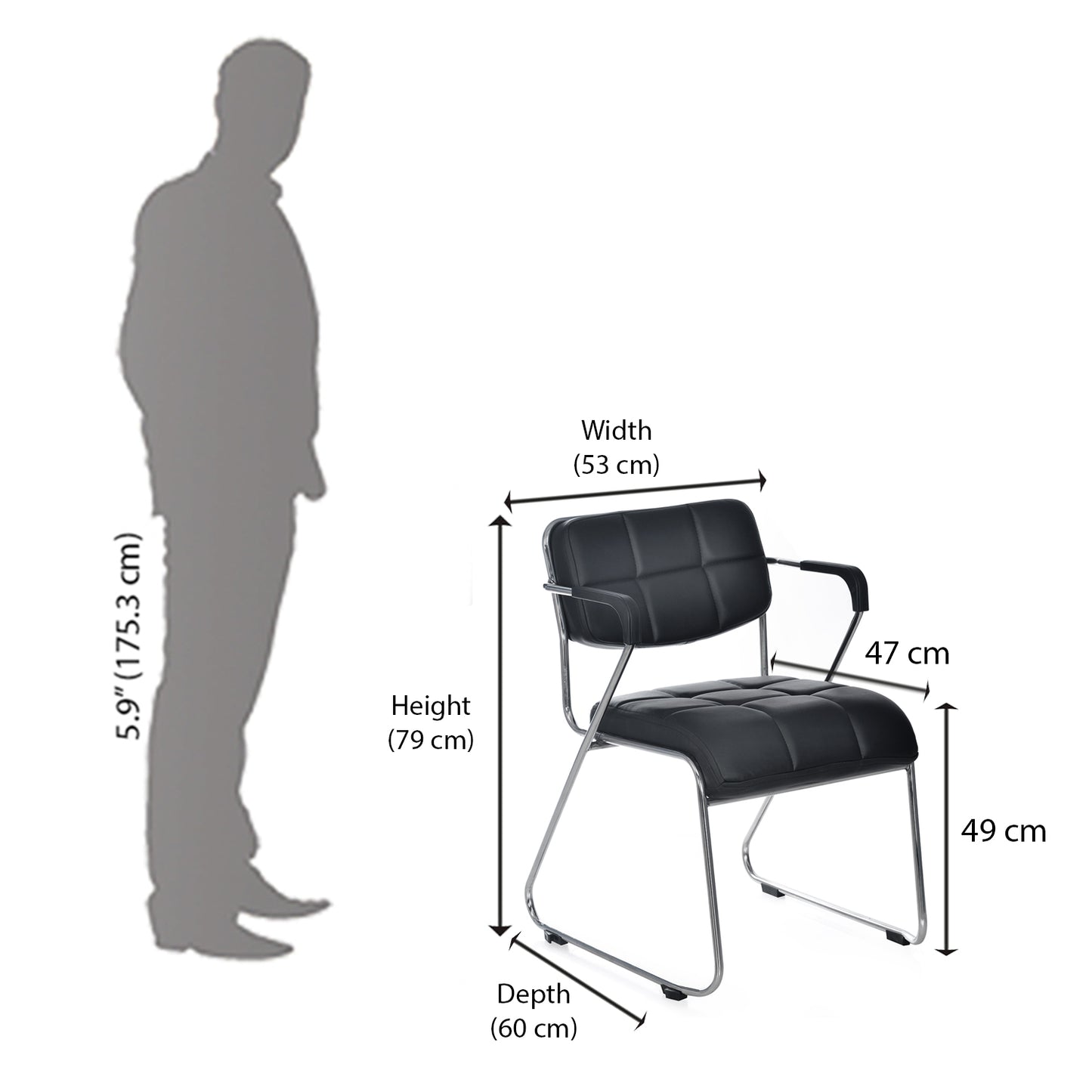 Contract 02 Visitor Chair Soft PVC with Arm