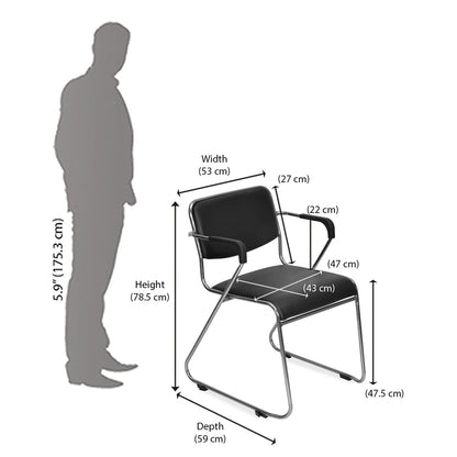 Contract 11 Visitor Chair Soft PVC with Arm