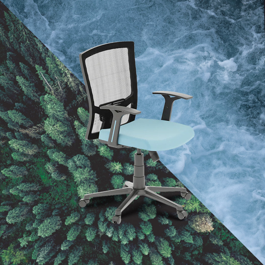 Flow Task Office Chair - Mesh - Mid Back - Sky Blue