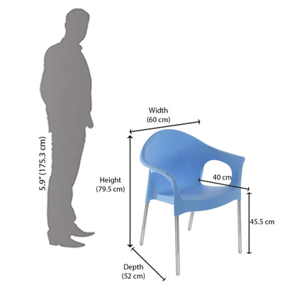 Novella 09  Cafeteria Chair with Stainless Steel Legs