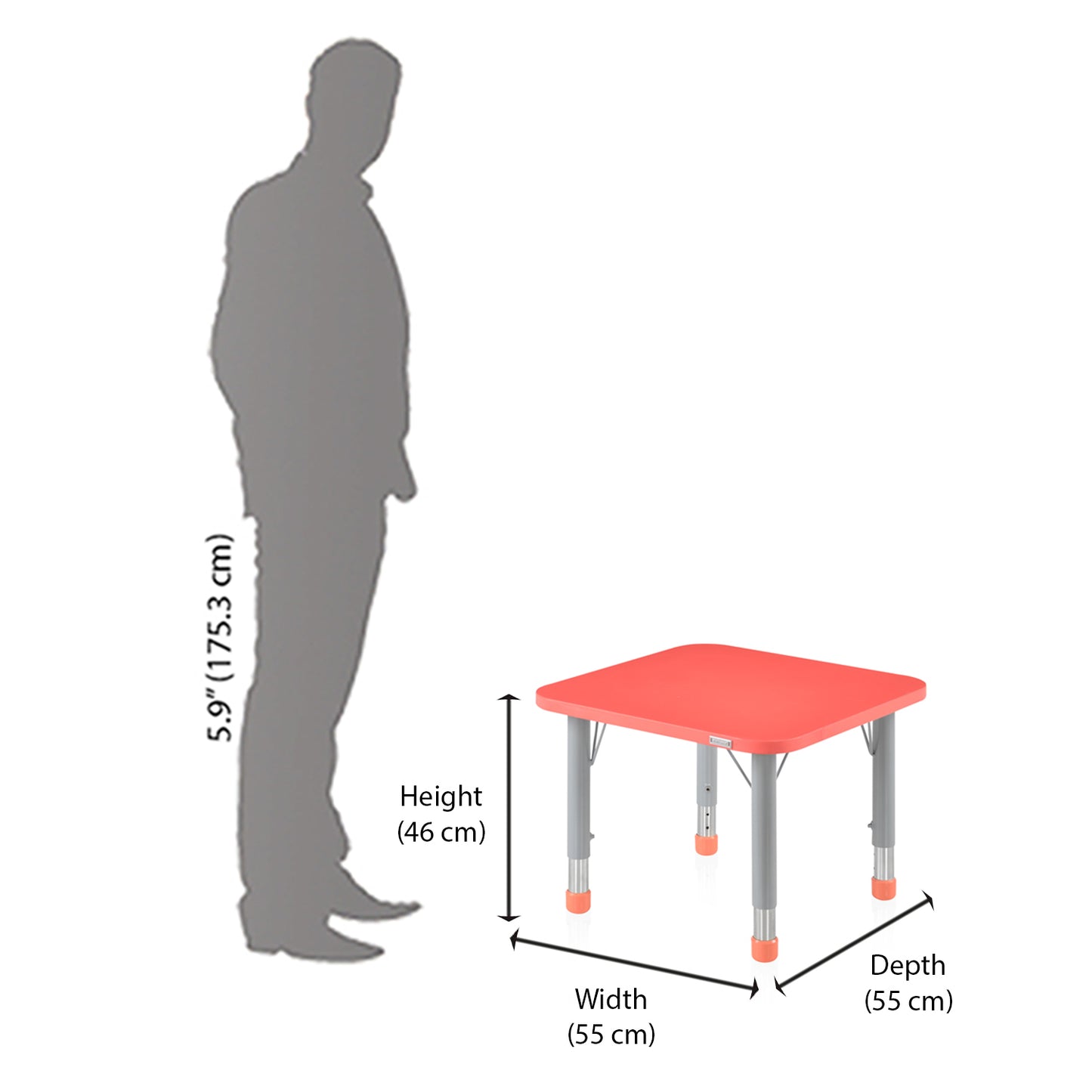 Orange Square Kindergarten Desk